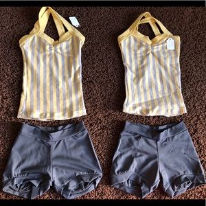 NWT, Billie Jo Yellow/Grey Dance/Tumbling Sets